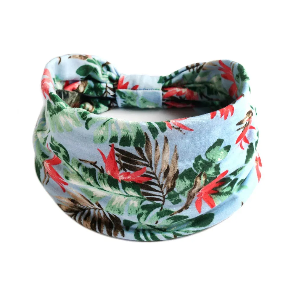 Bohemian Wide Cotton Stretch Headbands