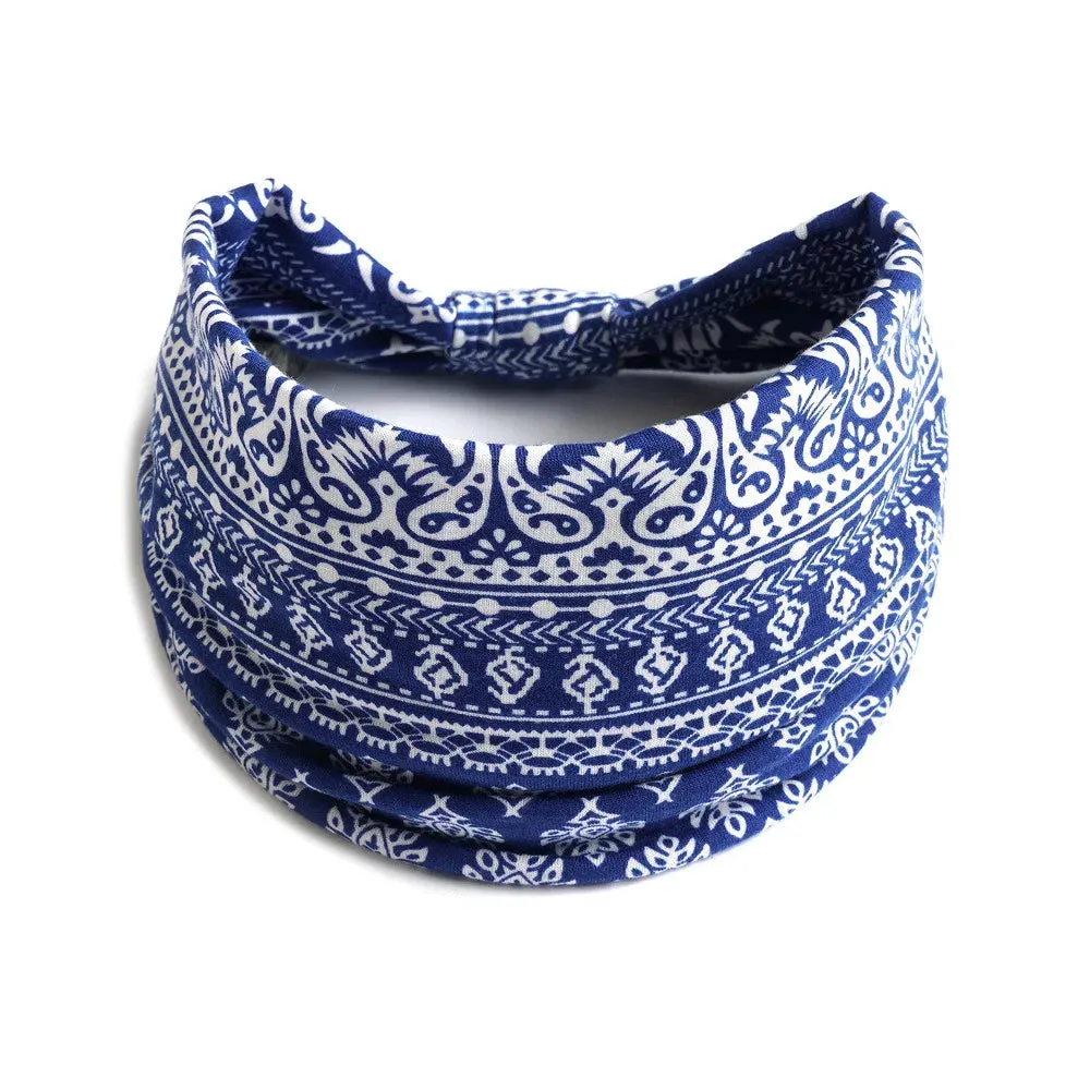 Bohemian Wide Cotton Stretch Headbands