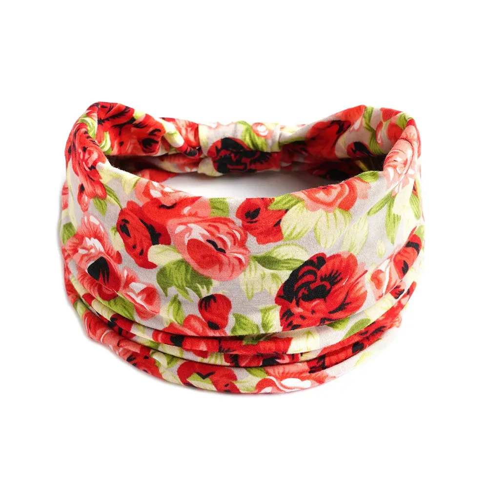 Bohemian Wide Cotton Stretch Headbands