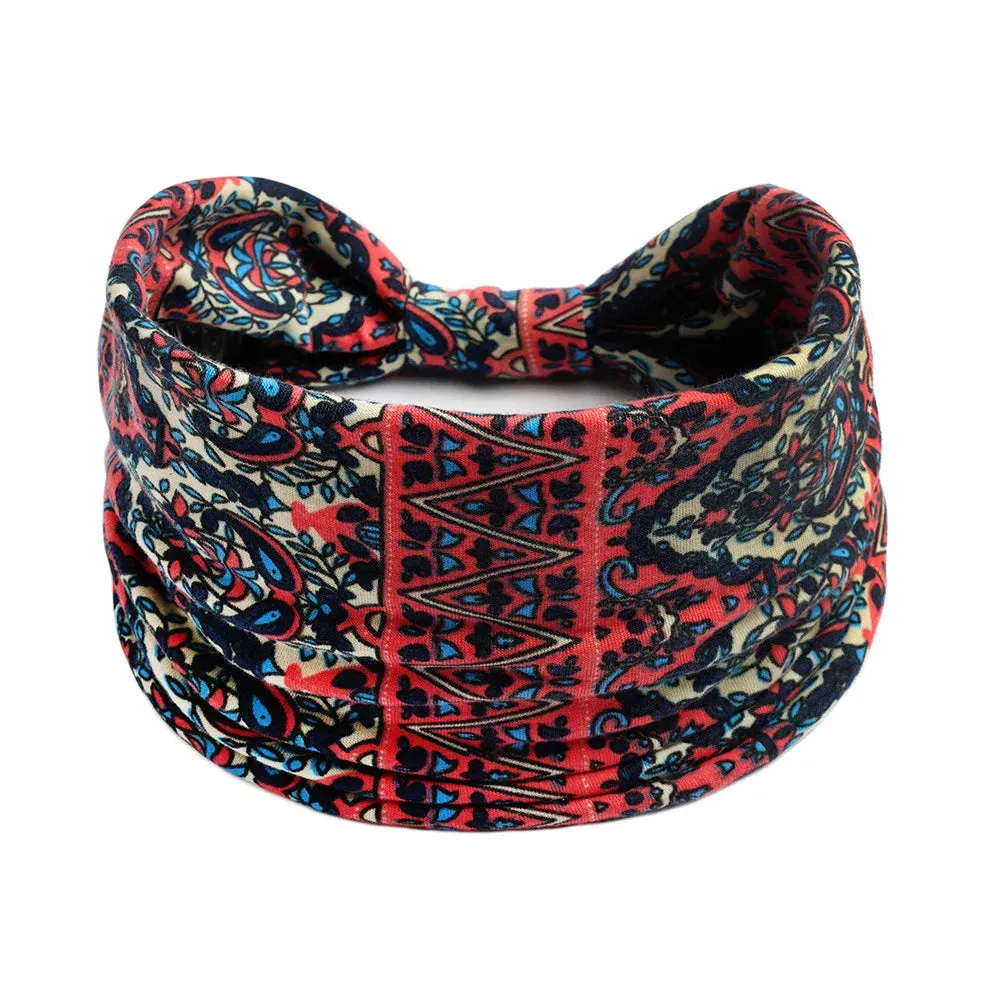 Bohemian Wide Cotton Stretch Headbands