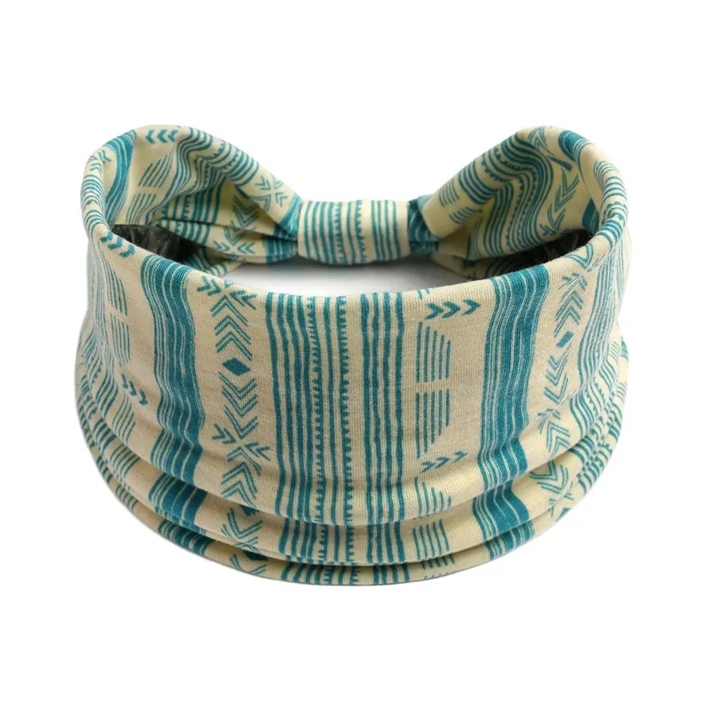 Bohemian Wide Cotton Stretch Headbands