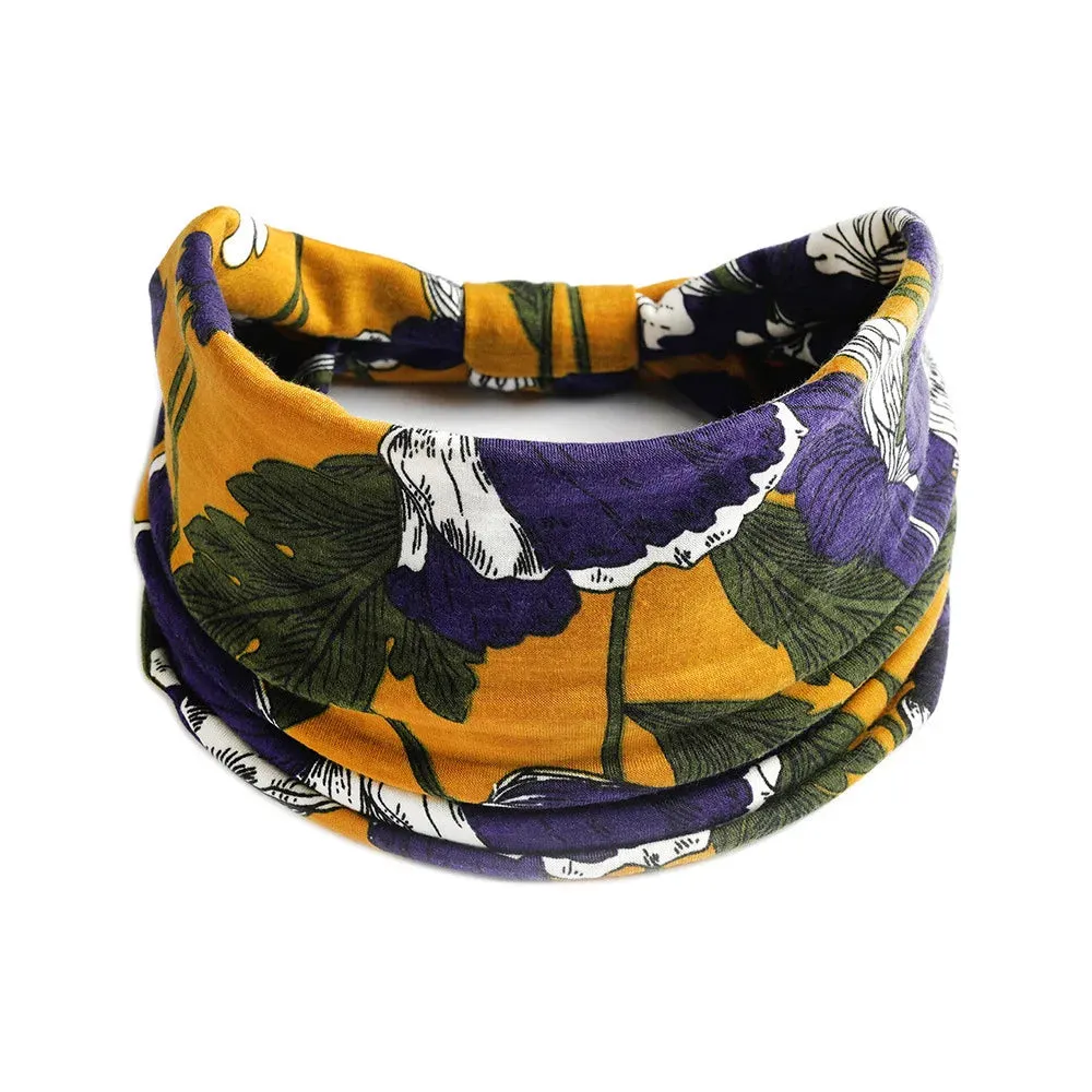 Bohemian Wide Cotton Stretch Headbands