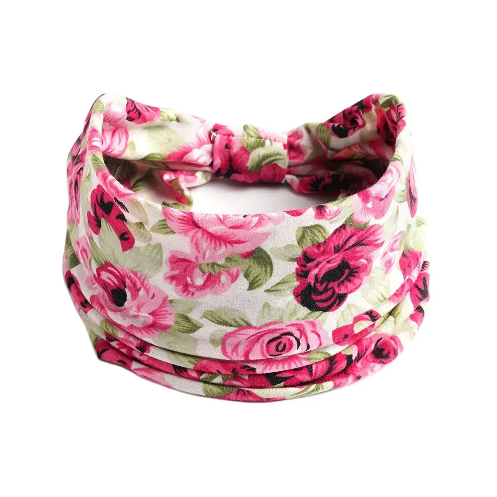 Bohemian Wide Cotton Stretch Headbands