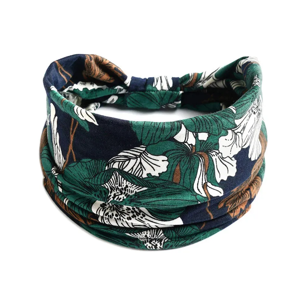 Bohemian Wide Cotton Stretch Headbands