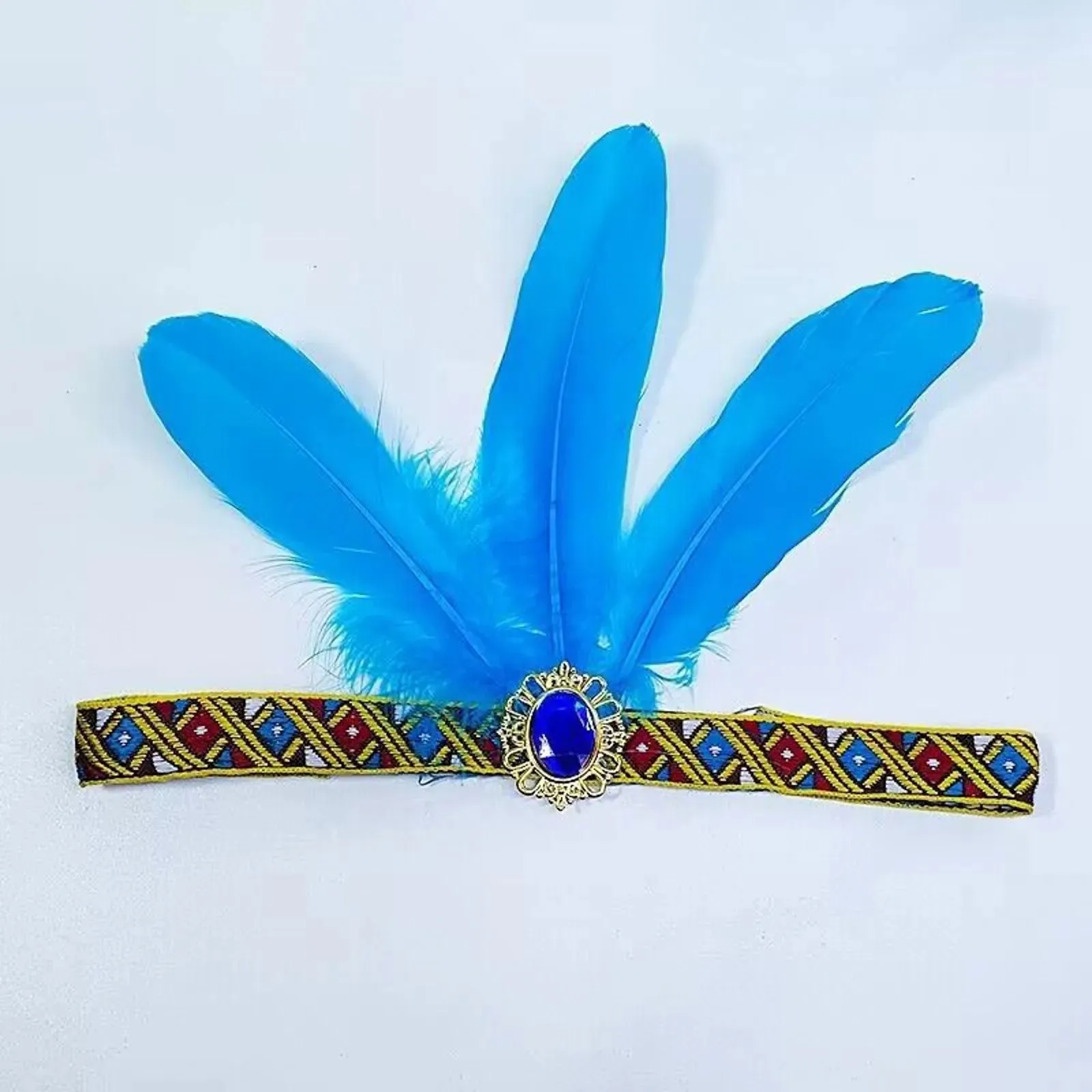 Boho Peacock Feather Adjustable Headdress - Women's Novelty Hair Band