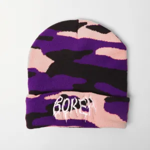Bokeh Brand Purple Camo Embroidered Beanie