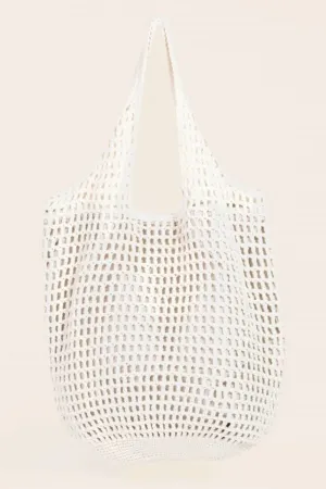 Braided Mesh Shoulder Tote Bag