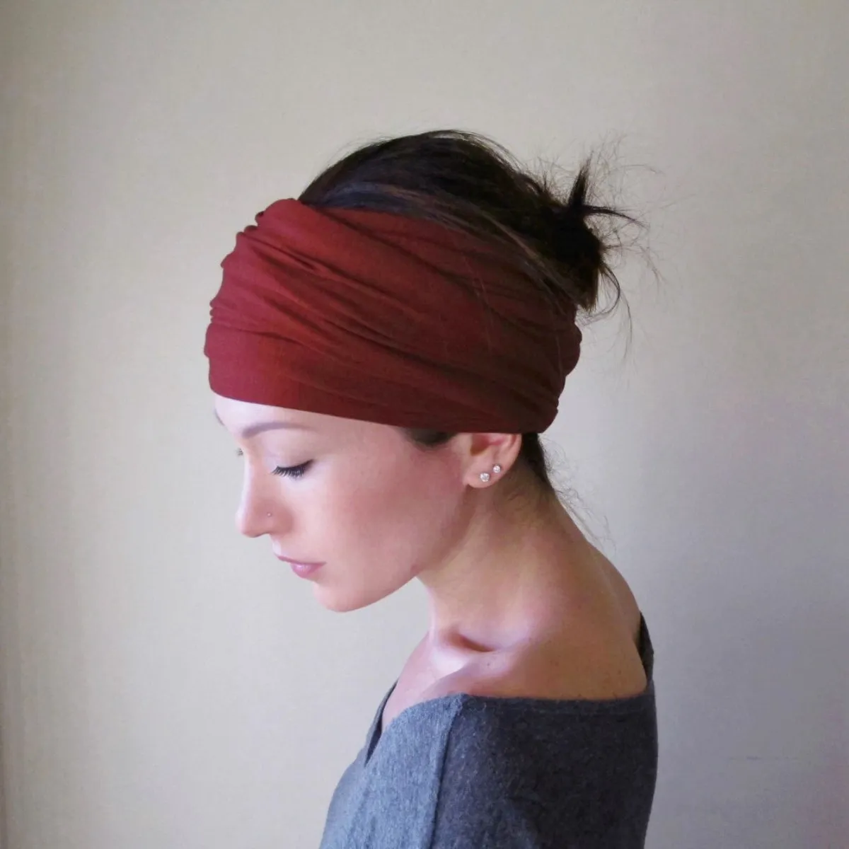 BRICK RED Head Scarf