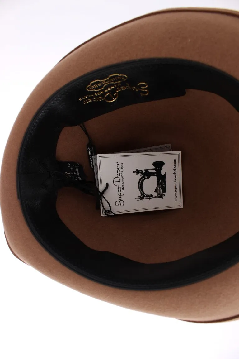 Brown Rabbit Fur Felt Trilby Brim Hat