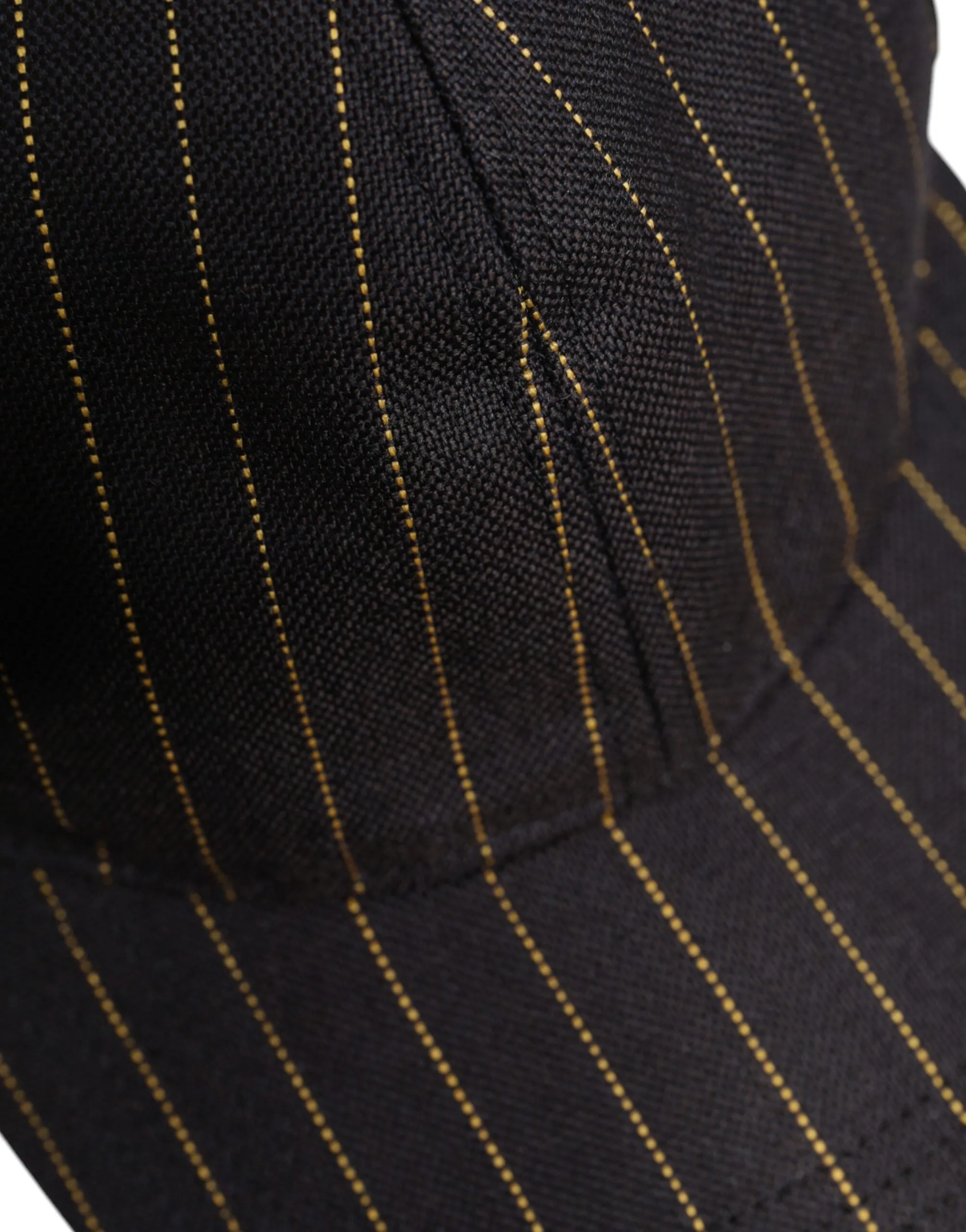 Brown Stripes Cotton 6 Panels Baseball Cap