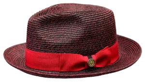 Bruno Capelo PI-862 The Piedmont Straw Hat Black/Red