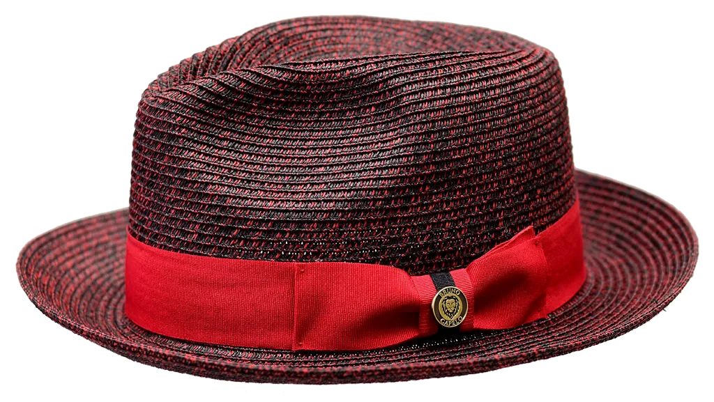 Bruno Capelo PI-862 The Piedmont Straw Hat Black/Red