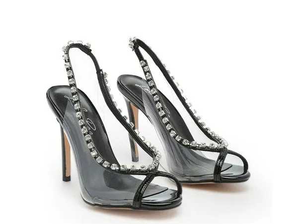 Camarine Clear 3.5" Stiletto Heel Sling-back Sandals