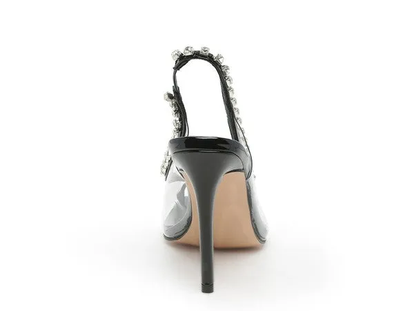 Camarine Clear 3.5" Stiletto Heel Sling-back Sandals