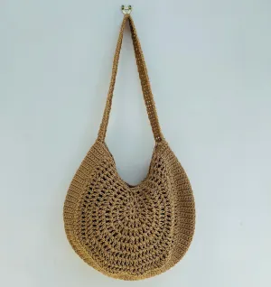 Camel Crochet Circle Bag