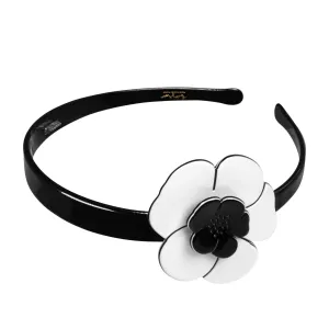 Camellia Singular White Black Alice Band