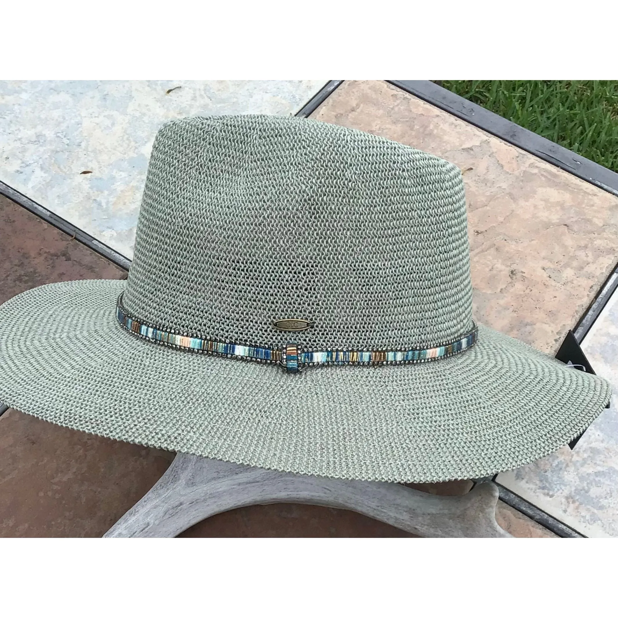 CC Straw Hats with Blingy Bands