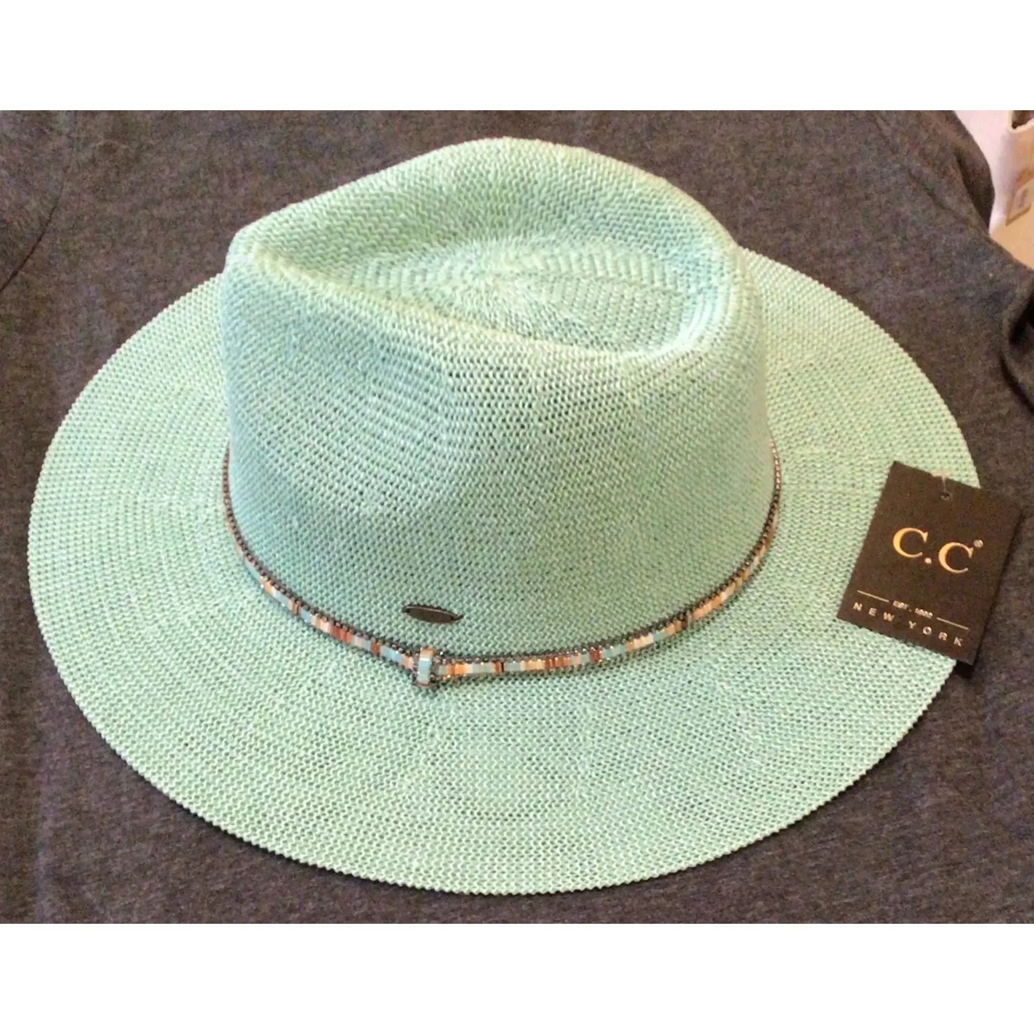 CC Straw Hats with Blingy Bands