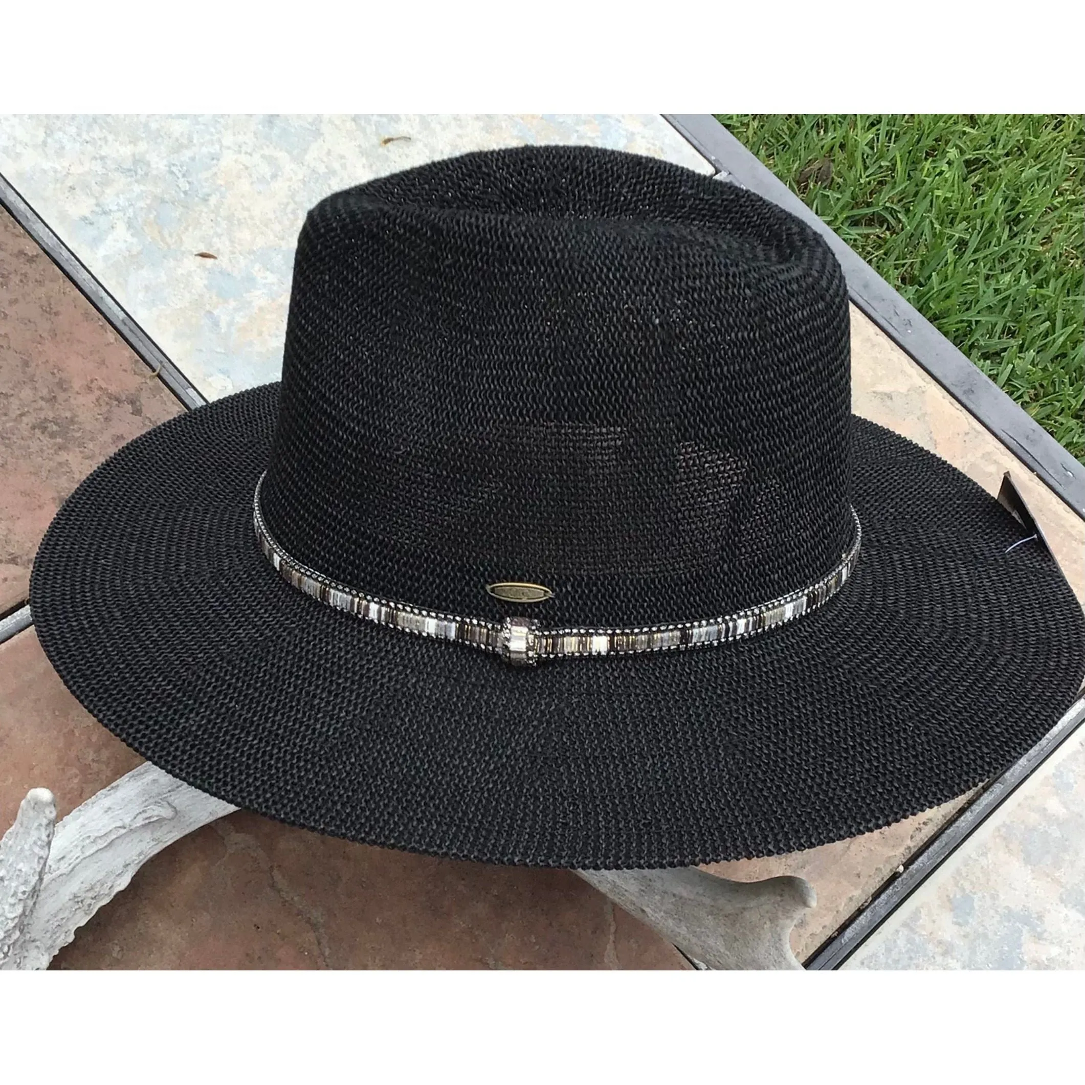 CC Straw Hats with Blingy Bands