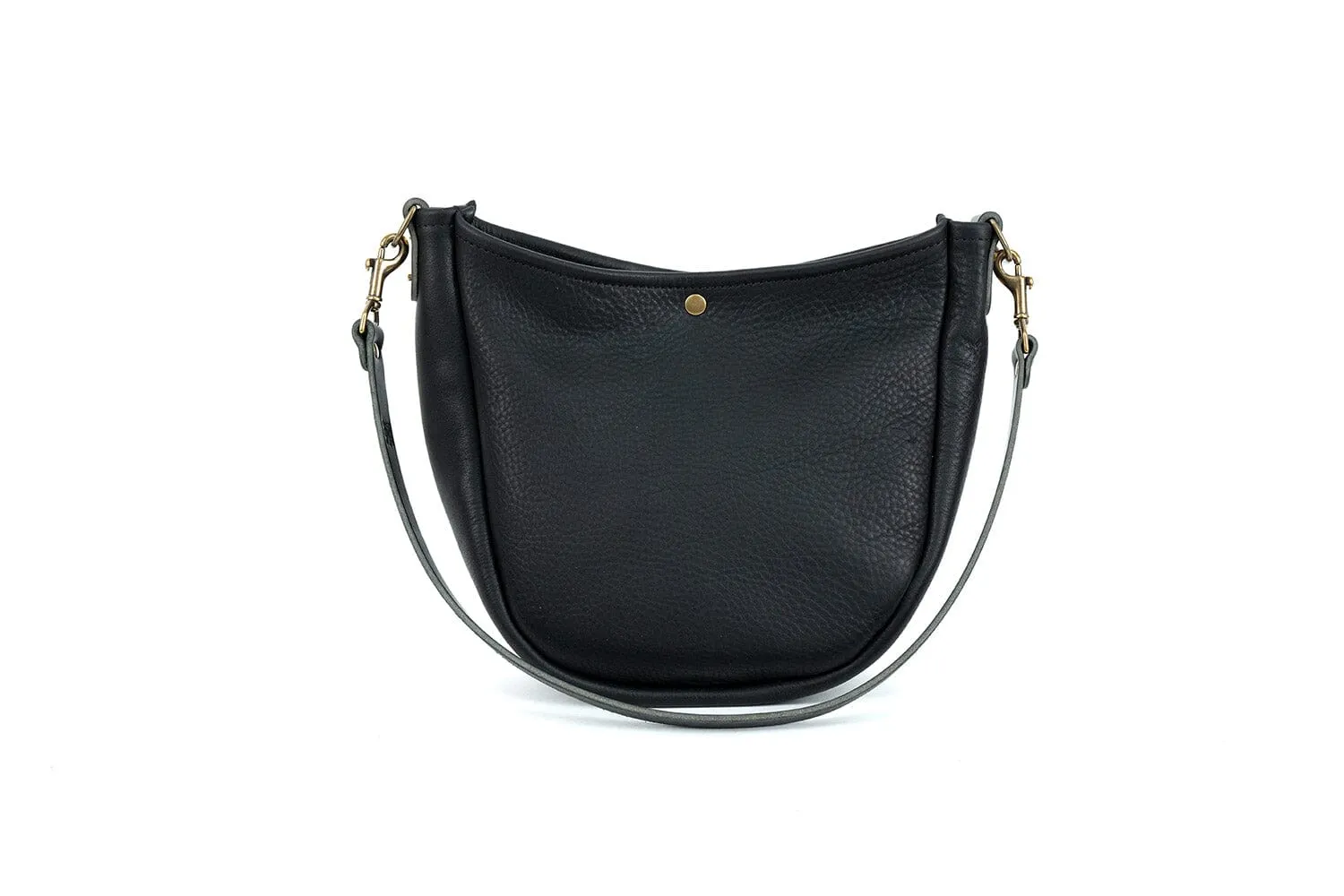 CELESTE LEATHER HOBO BAG - BLACK