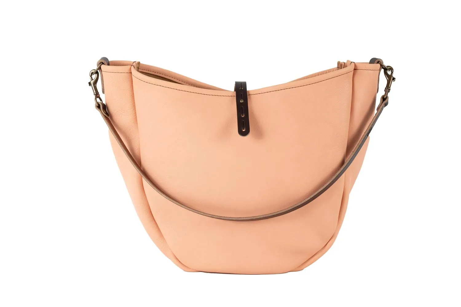 CELESTE LEATHER HOBO BAG - LARGE - PEACH FUZZ - IN STOCK