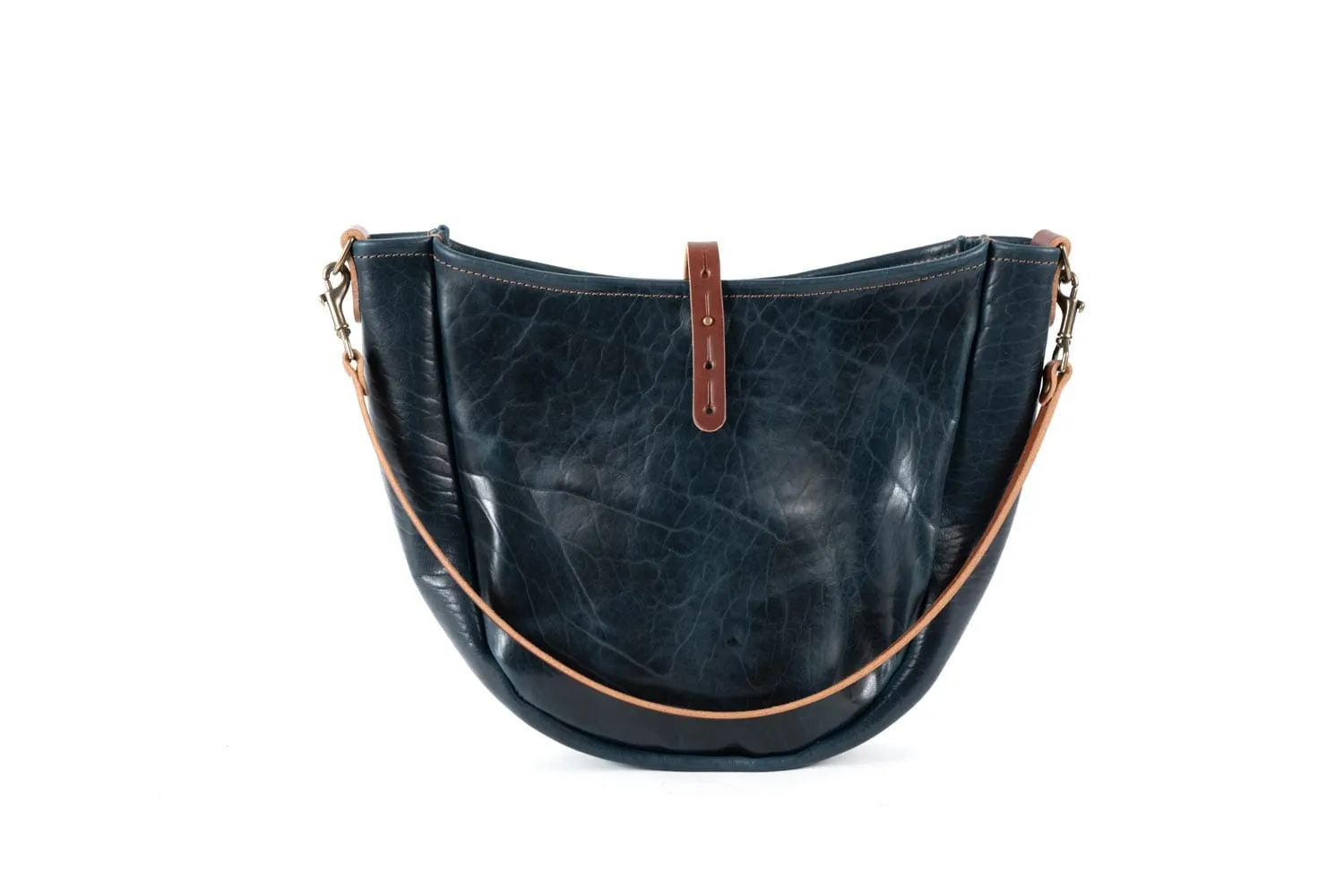 CELESTE LEATHER HOBO BAG - MEDIUM - INDIGO BISON