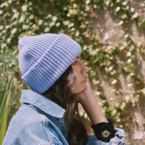 Celisa Recycled Polyester Beanie in Sky Blur
