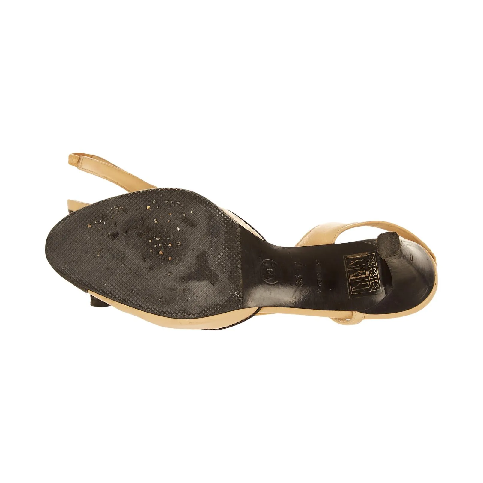 Chanel Tan Logo Kitten Heels