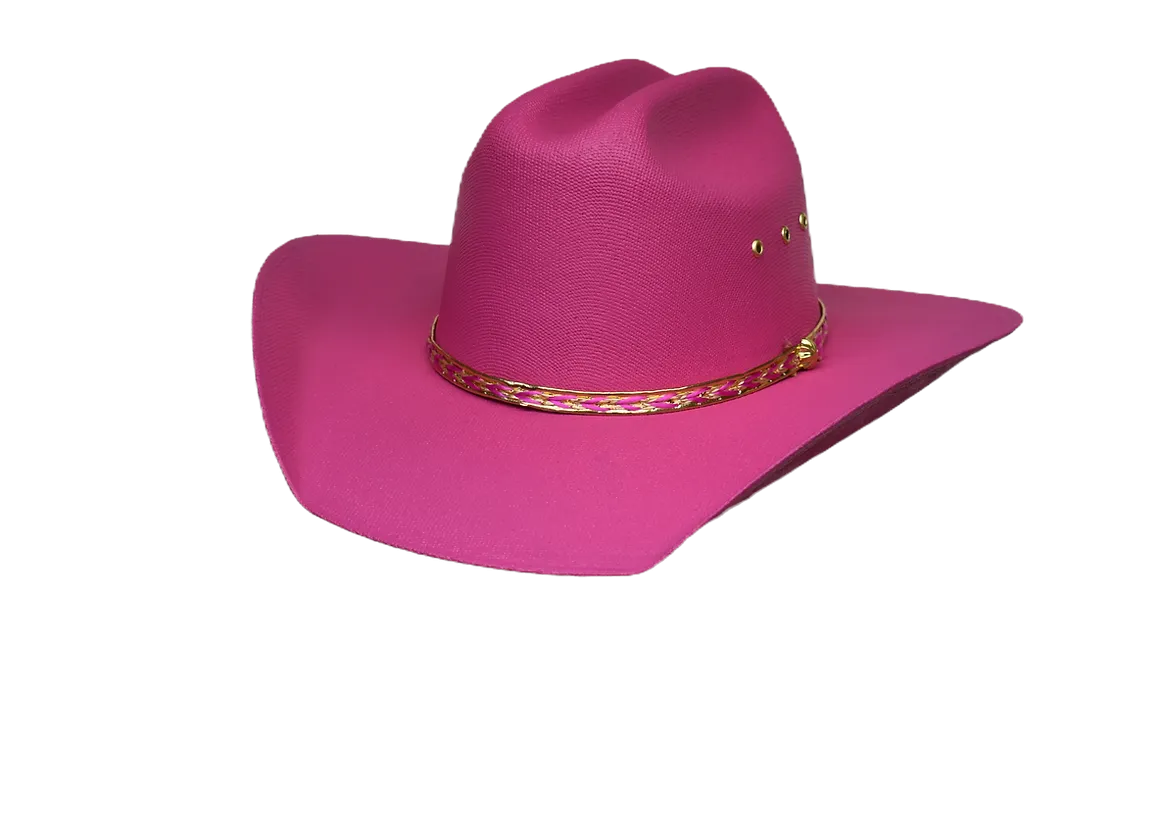 Children's Pink Western Straw Hat