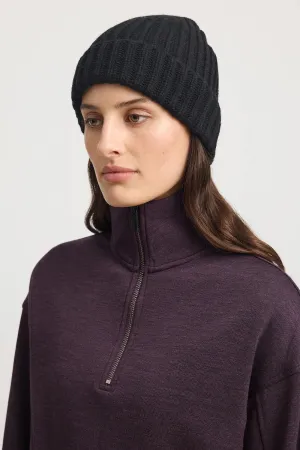 Chunky Wool Beanie - Black