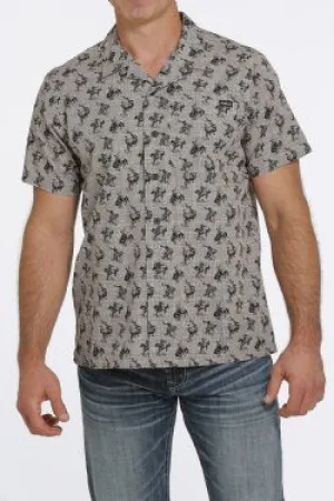 Cinch Men's Short Sleeve Shirt - Cowboy Print