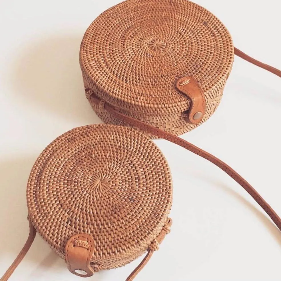Circle Bohemian Rattan Shoulder Bag
