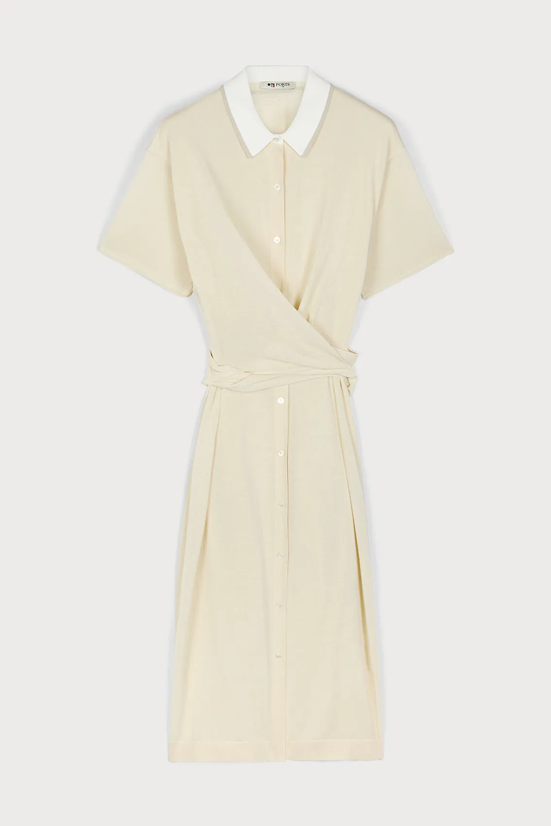 CLASSIC CREAM POLO SHIRT DRESS