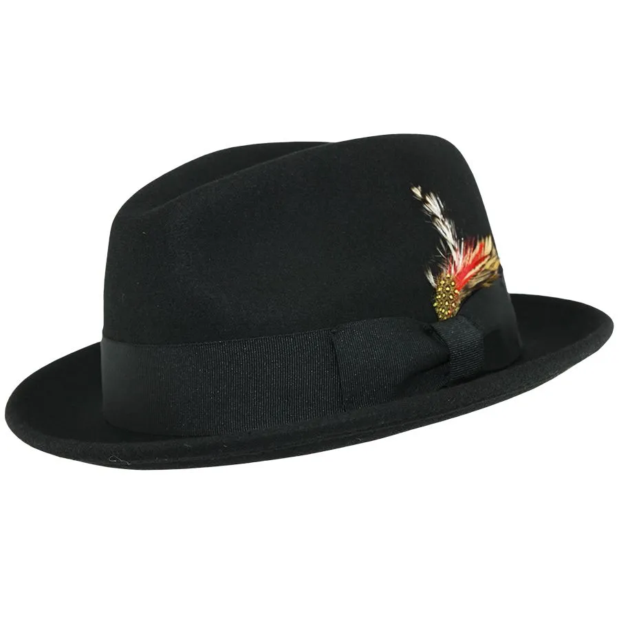 Crushable C-Crown Trilby Hat - Navy | Wool Travel Hat