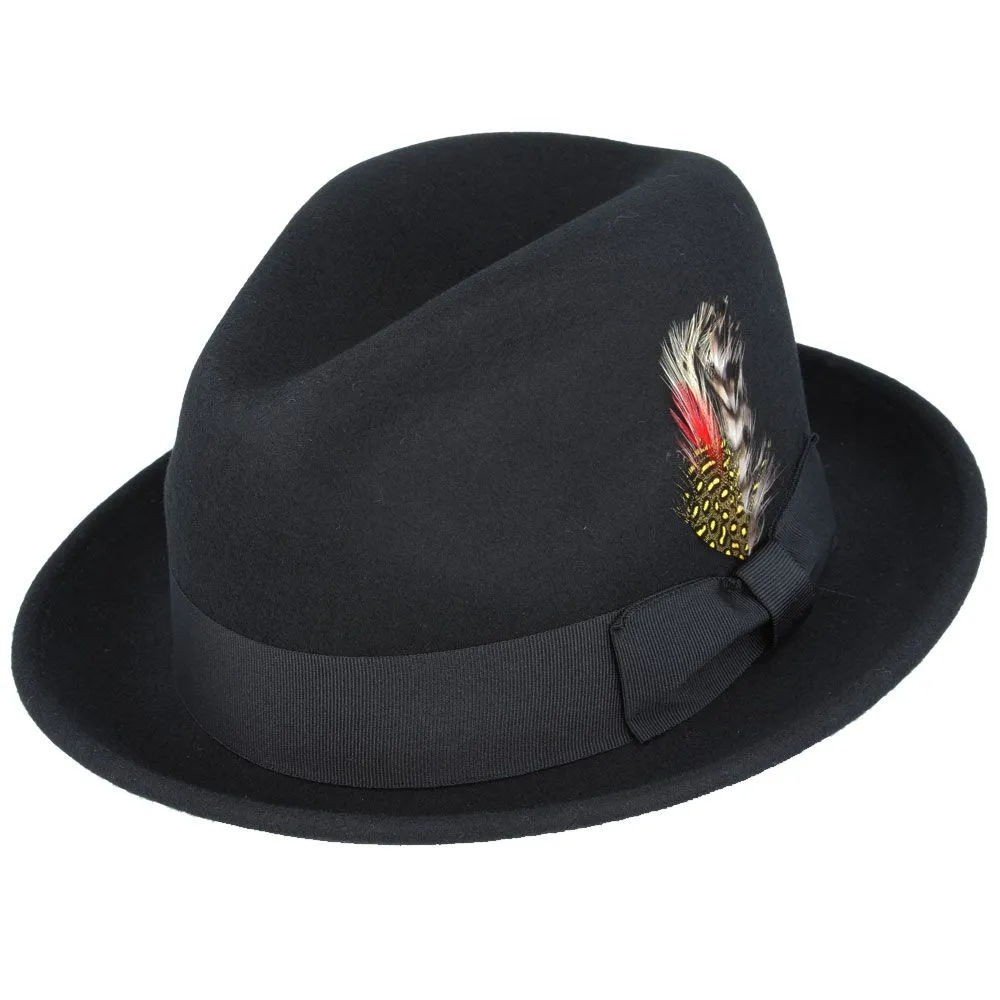 Crushable C-Crown Trilby Hat - Navy | Wool Travel Hat