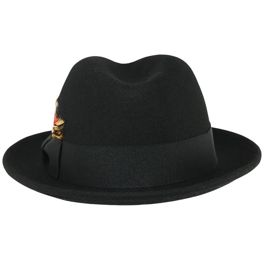 Crushable C-Crown Trilby Hat - Navy | Wool Travel Hat
