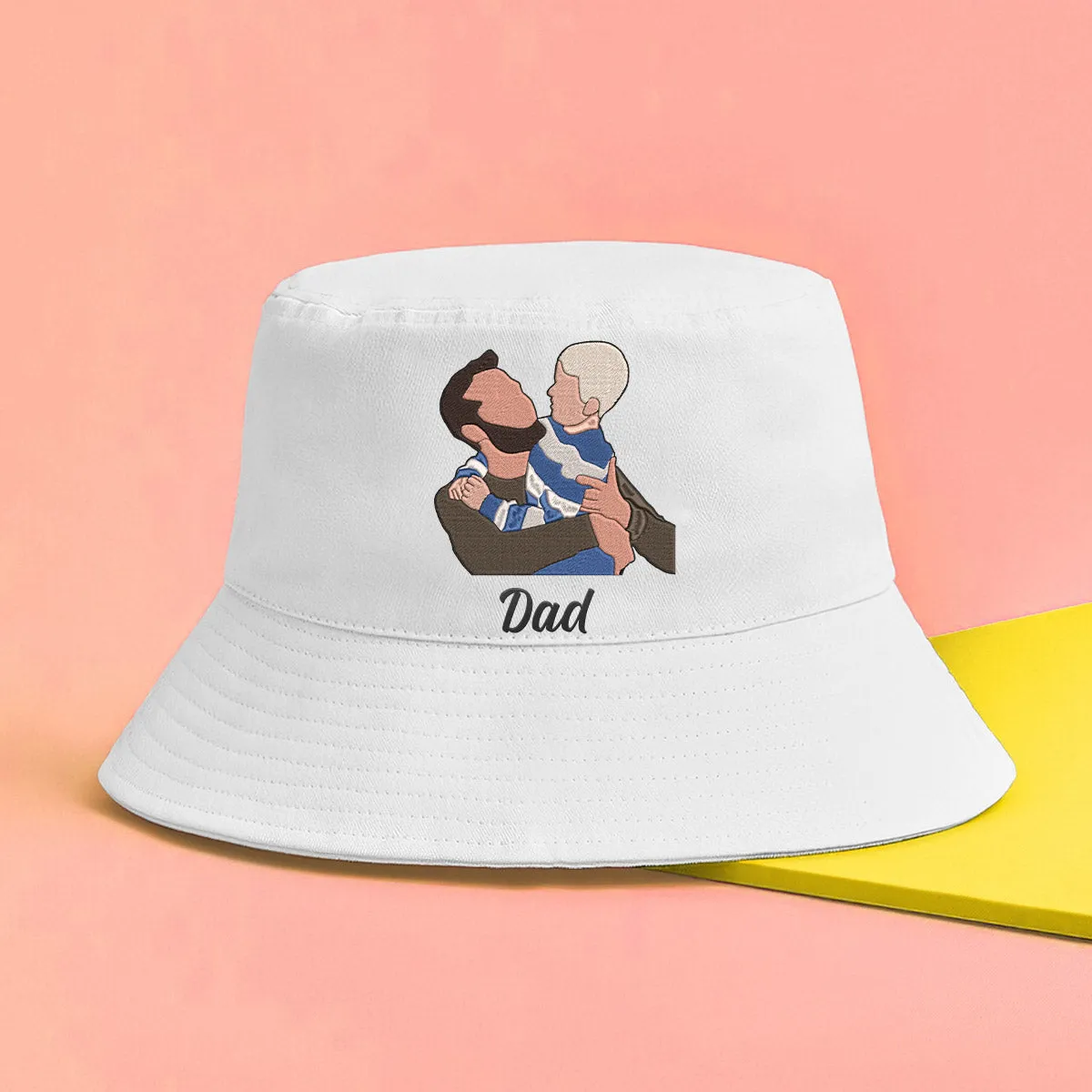 Custom 2D Photo - Personalized Father Embroidered Bucket Hat