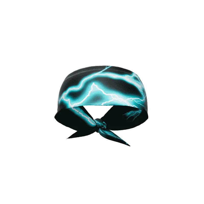 Cyan Lightning Tie Headband | Elite Athletic Gear