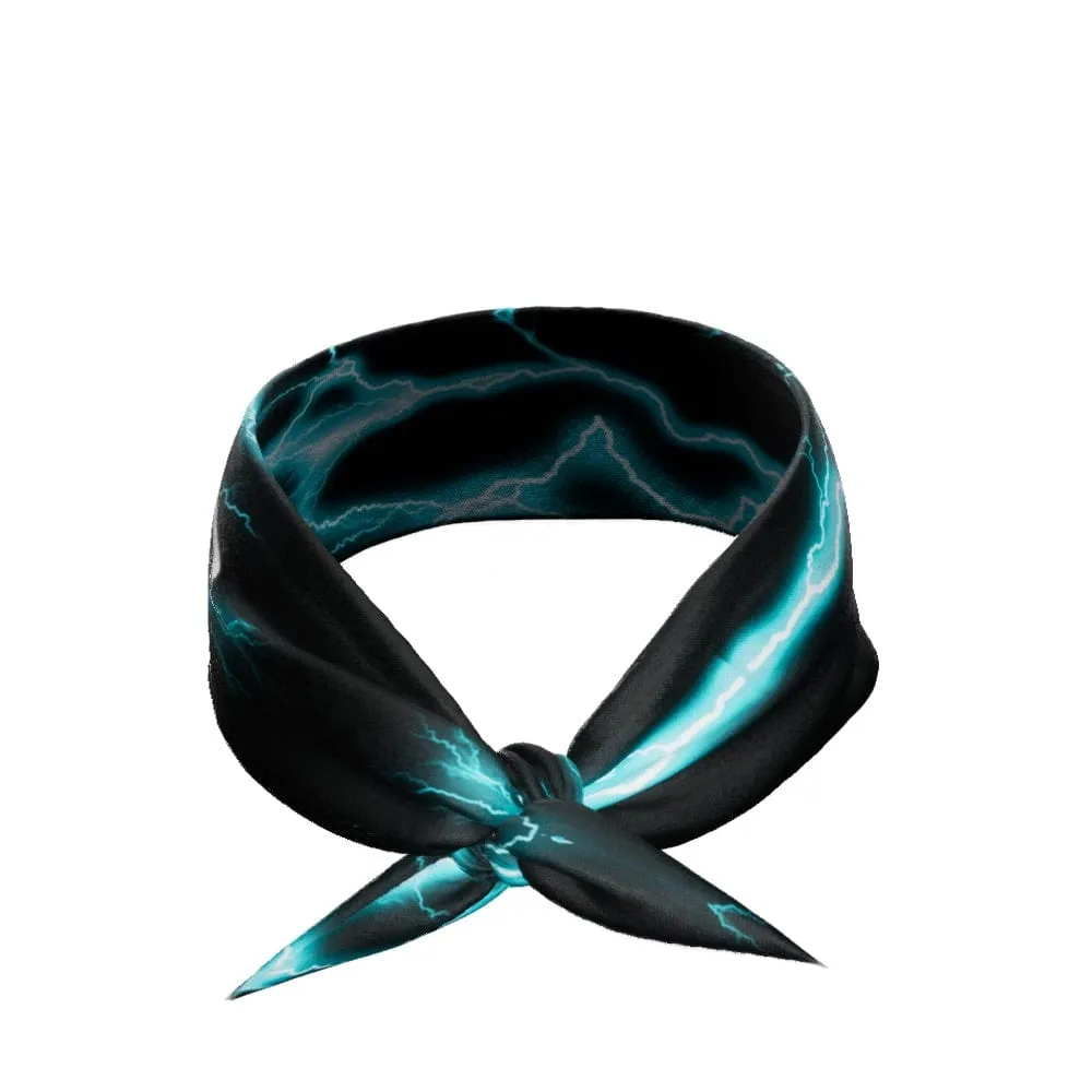 Cyan Lightning Tie Headband | Elite Athletic Gear