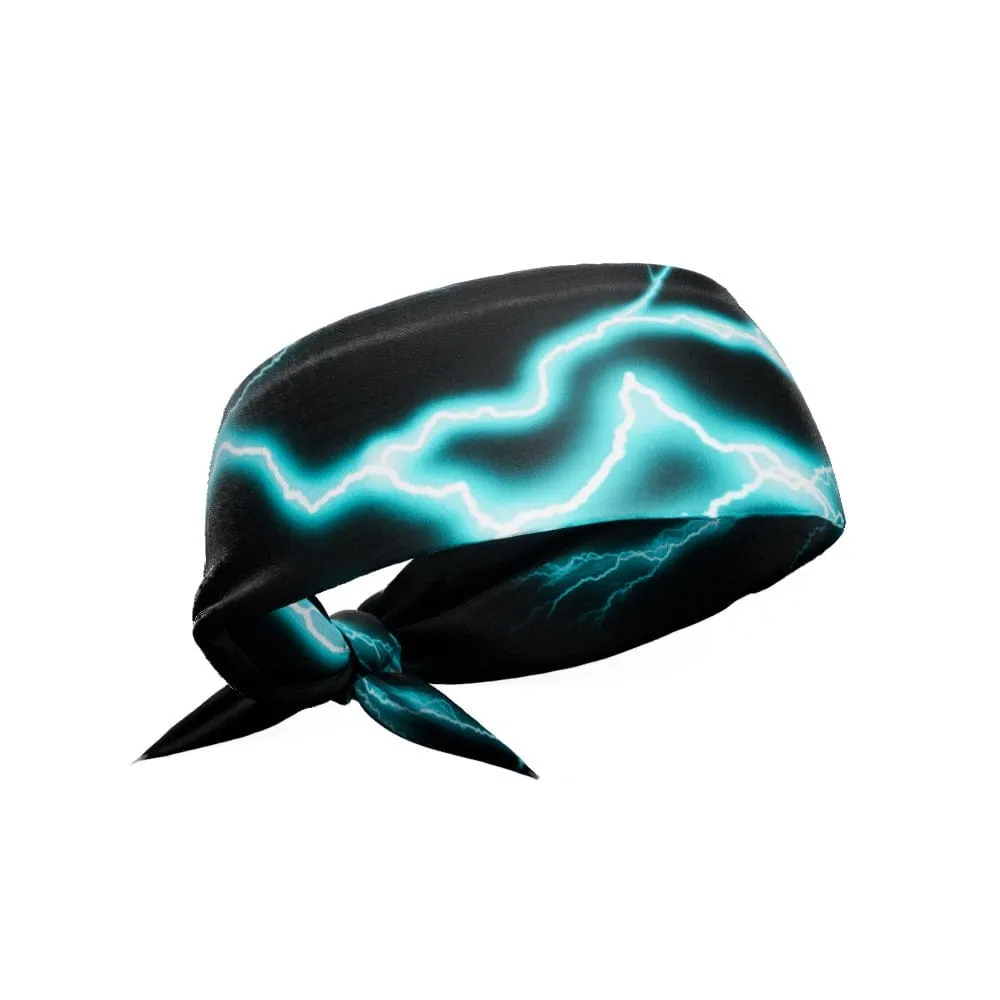 Cyan Lightning Tie Headband | Elite Athletic Gear