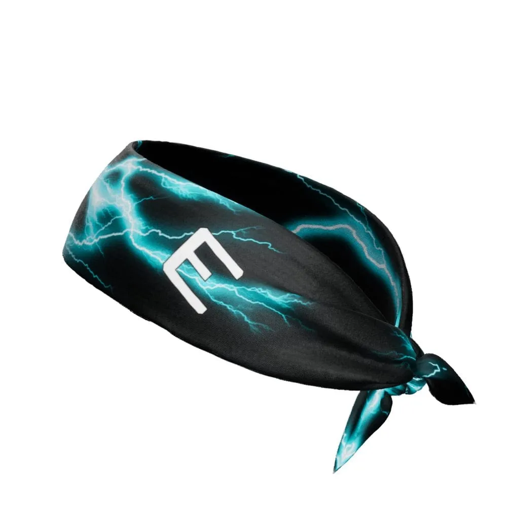 Cyan Lightning Tie Headband | Elite Athletic Gear