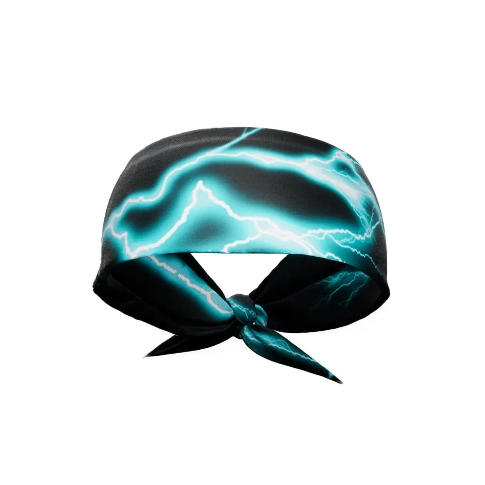 Cyan Lightning Tie Headband | Elite Athletic Gear