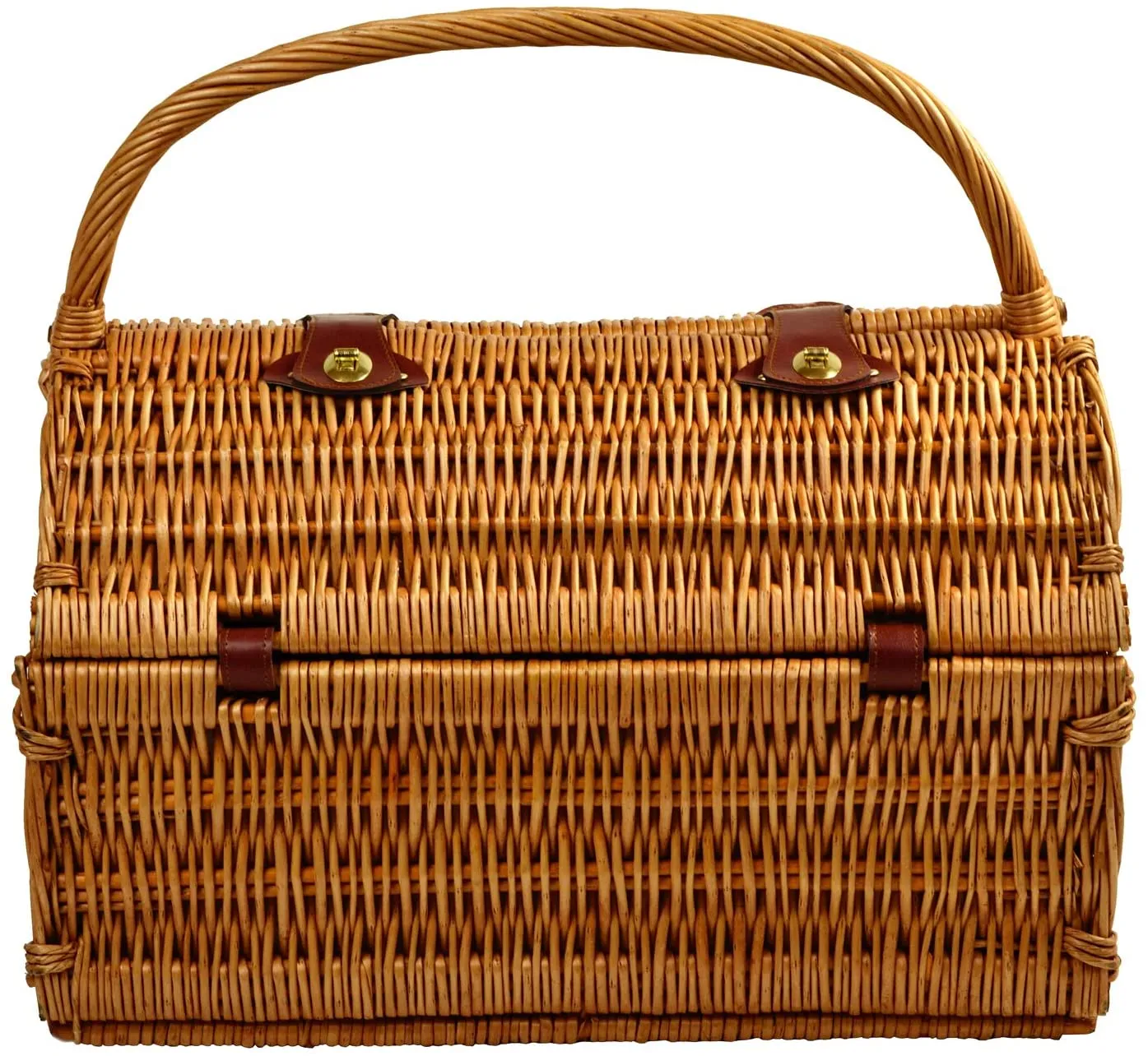 (D) York Picnic Basket for 4 Backpack Bag for Outdoor (Brown)