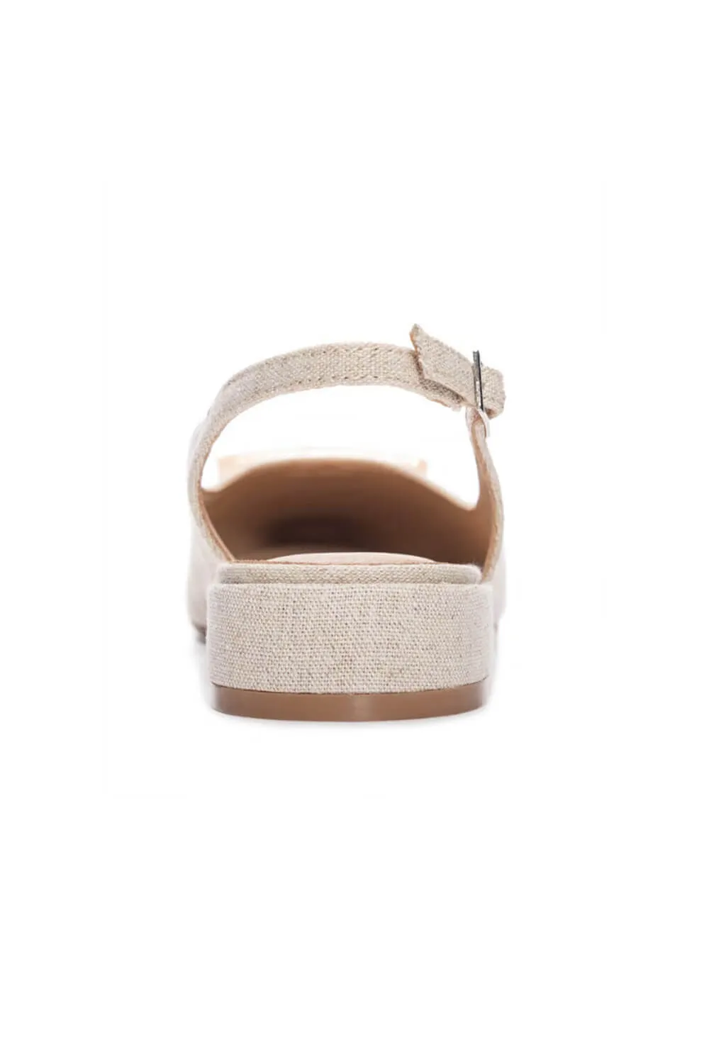 Dirty Laundry Sweetie Low Sling Back Pumped Heels for Women in Linen Natural | SWEETIE-LINEN