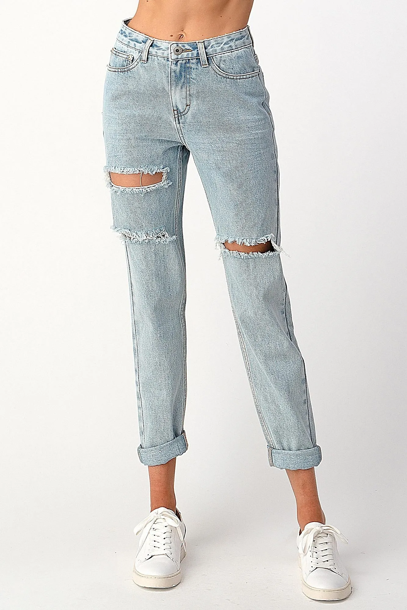 Distressed Mom Jeans