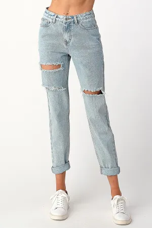 Distressed Mom Jeans