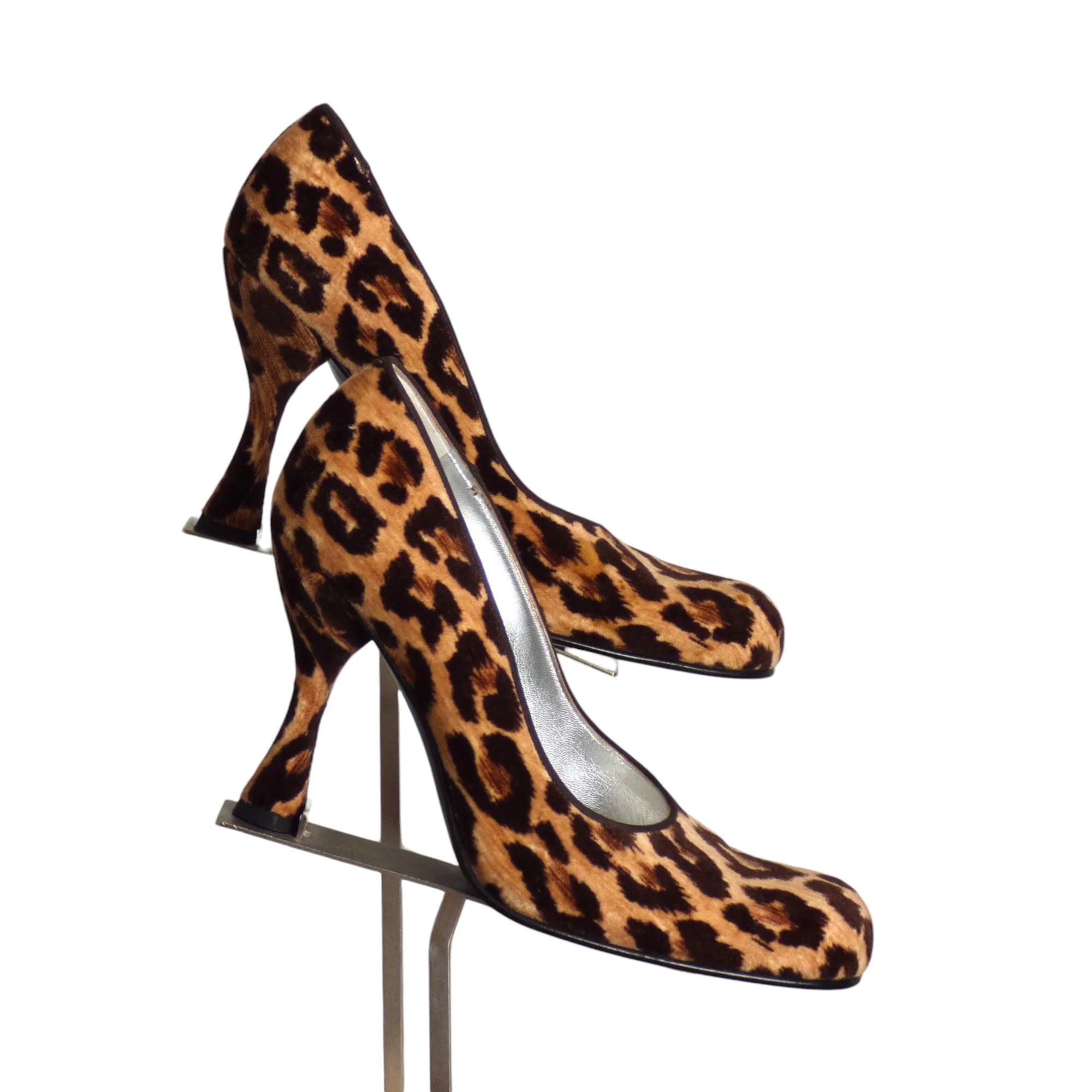 DOLCE & GABBANA- 1999 Animal Print Velvet Pumps, Size 36.5