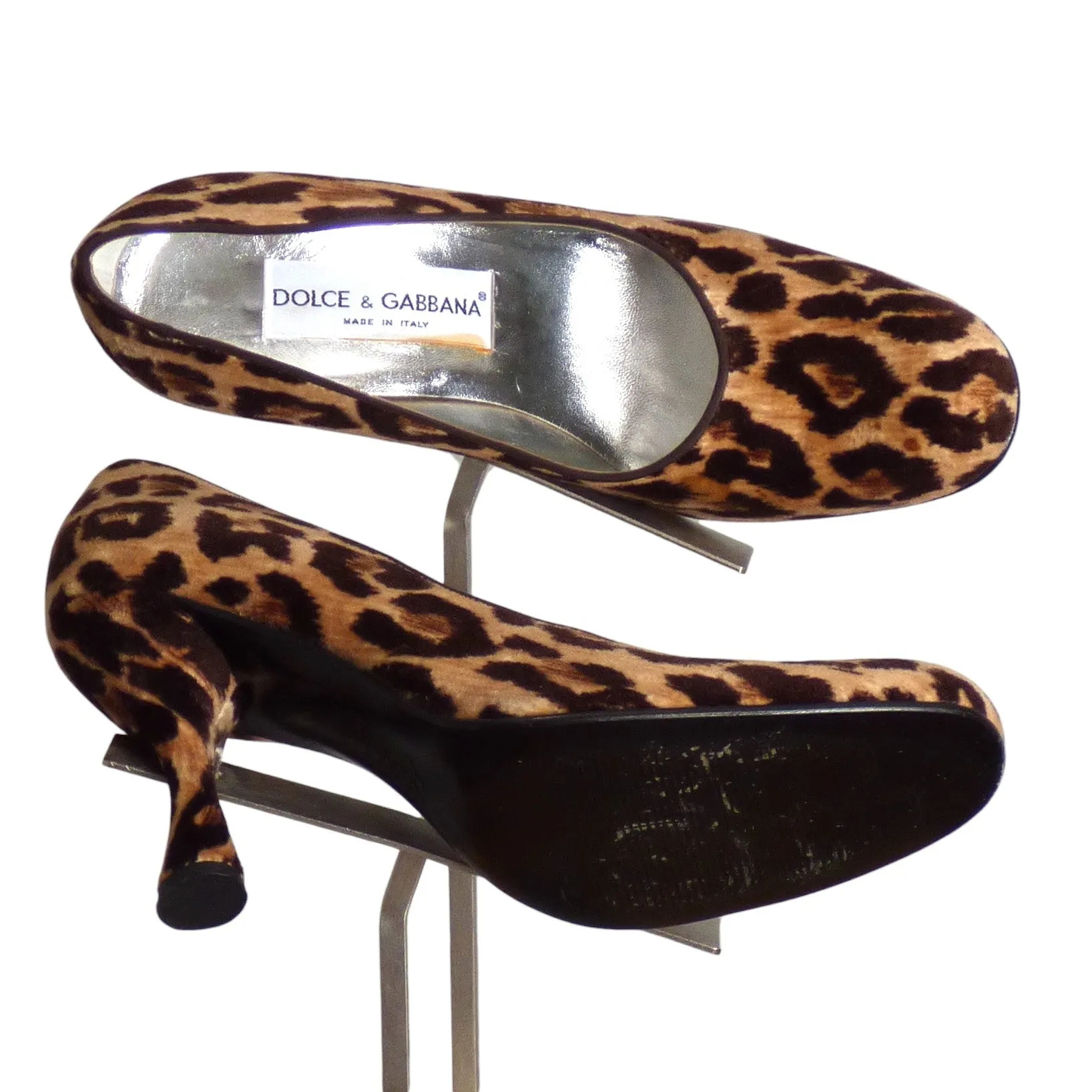 DOLCE & GABBANA- 1999 Animal Print Velvet Pumps, Size 36.5