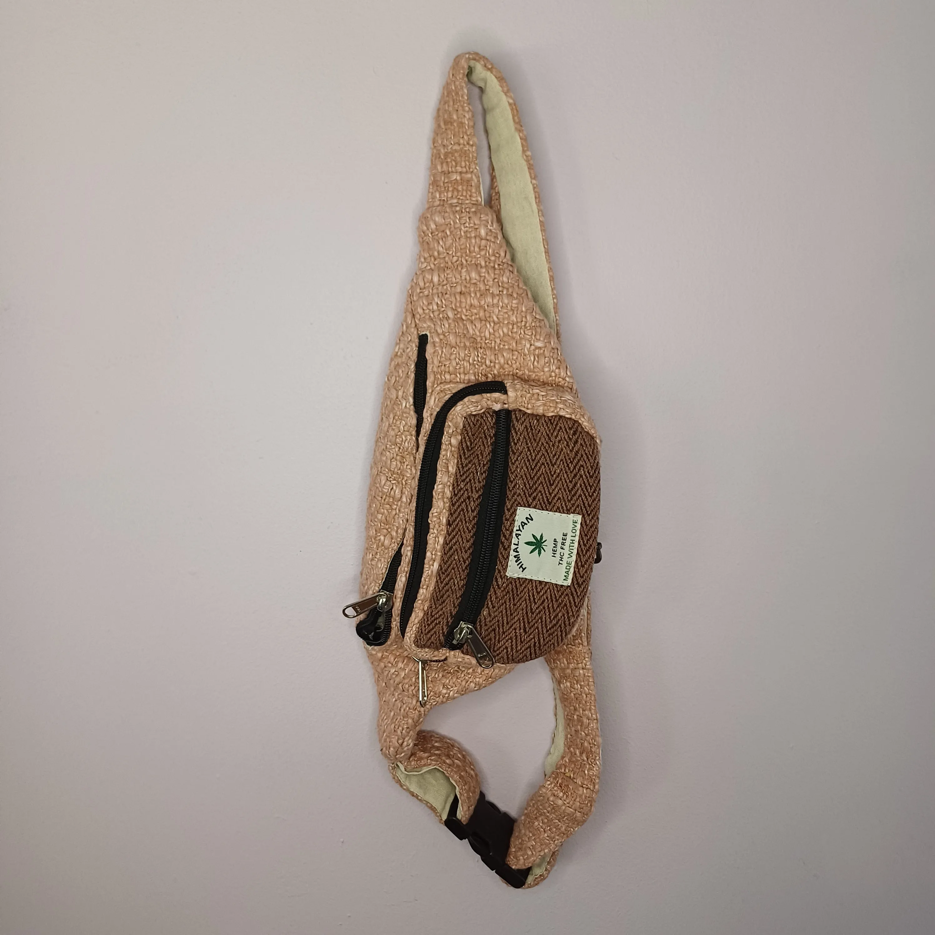 Dusty Rose Hemp/Jute Moon Bag