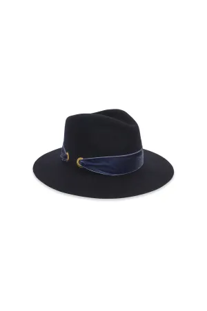 Emery Wool Fedora in Navy